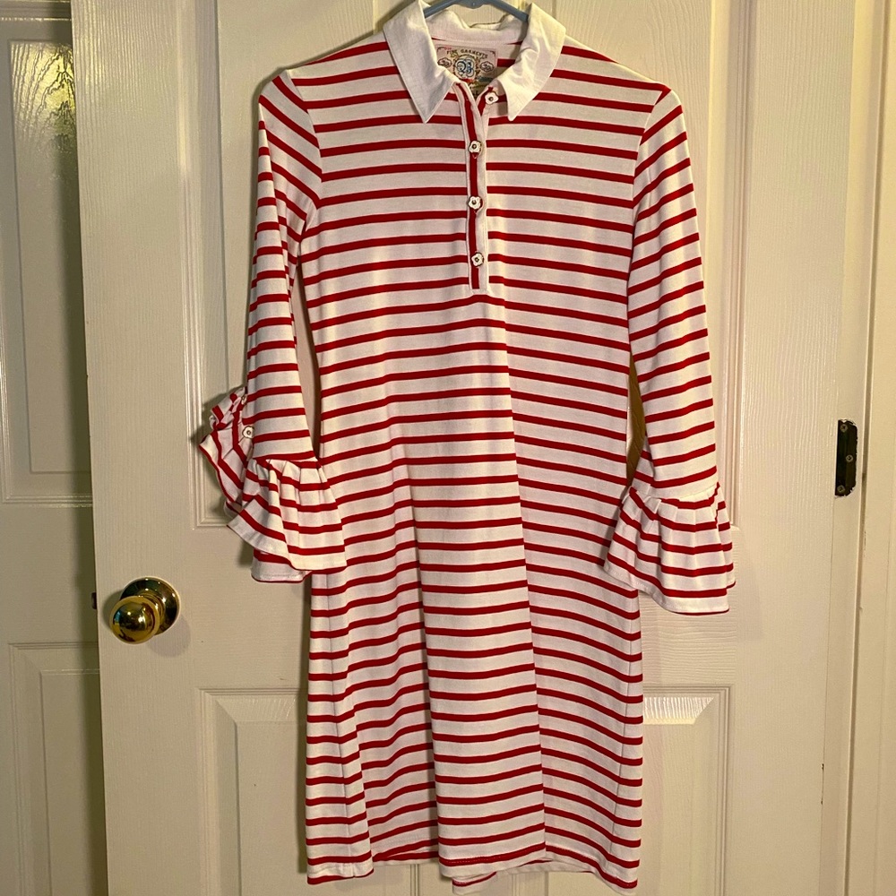 Bell sleeved striped dress